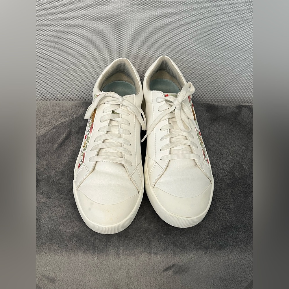 Dr. Scholl's Time Off Floral Embroidered Sneakers. Arch support. White. Sz 11 - Picture 5 of 11